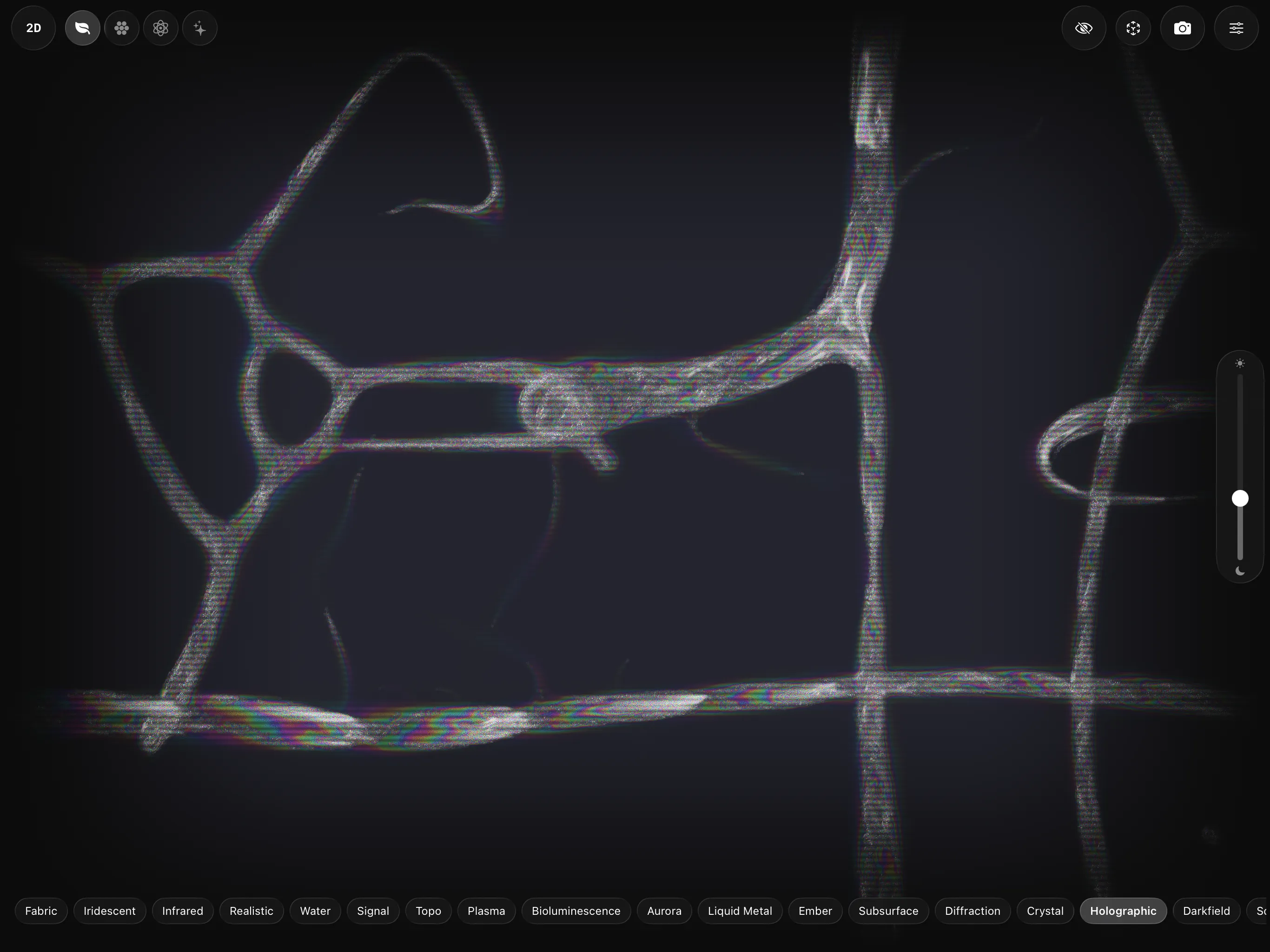 Physarum holographic on iPad